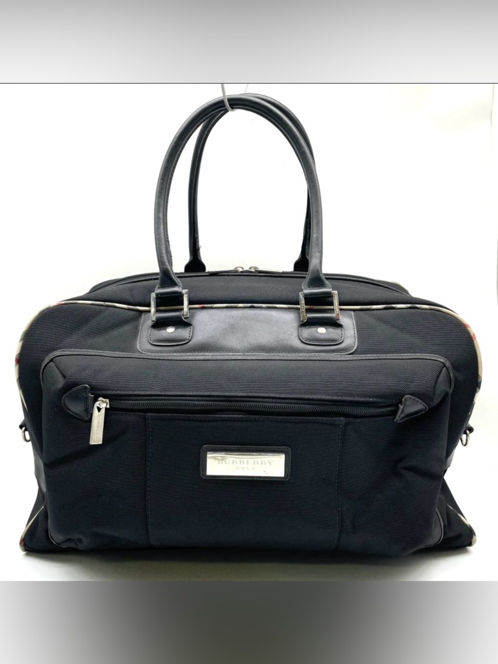 Burberry Black Canvas Travel Tote Bag
